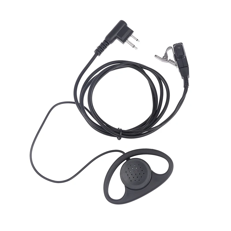 2 Pin D-Shape Earpiece Headset MIC PTT Mic Earpiece Earphone for Baofeng for Kenwood for Puxing TYT Radio Unilateral Headphone