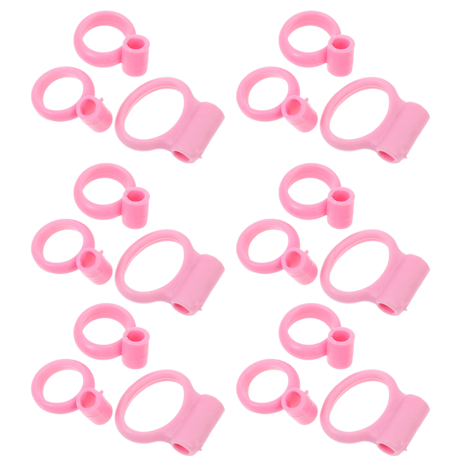 

18 pcs Pink Silicone Finger Covers Chopstick Learning Rings Kids Toddler Baby 6 Sets Durable Accessories Infant Feeding Utensils