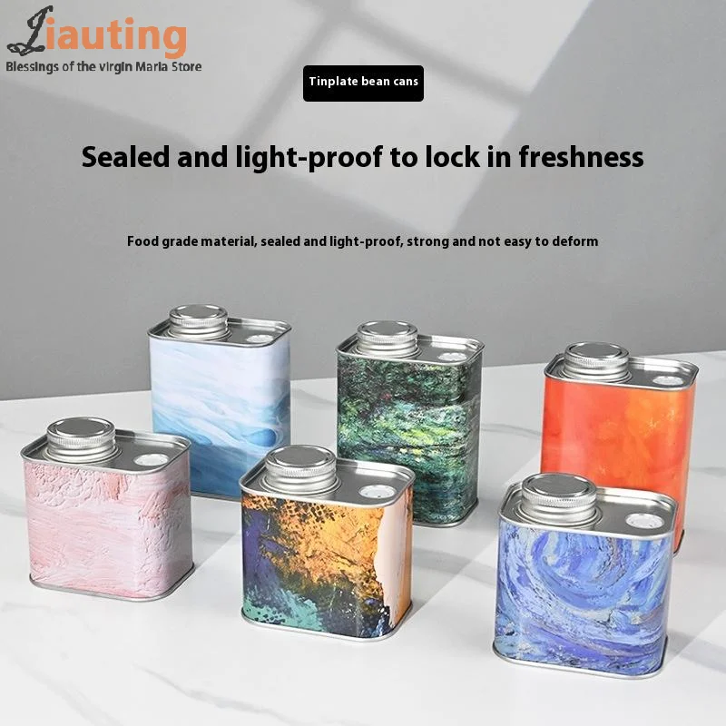 Food Grade Coffee Bean Sealed Tin Can For Outdoor Camping Fresh Breathing Tin Box Packaging Storage