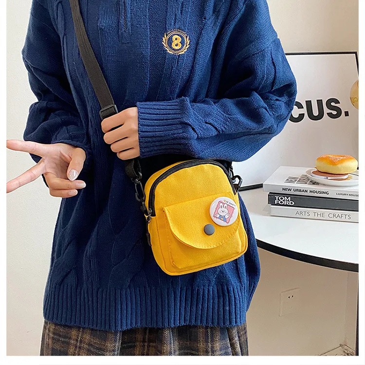 

Холщовая женская сумка, все виды сумок для мобильного телефона, цветная мини-милая студенческая сумка через плечо