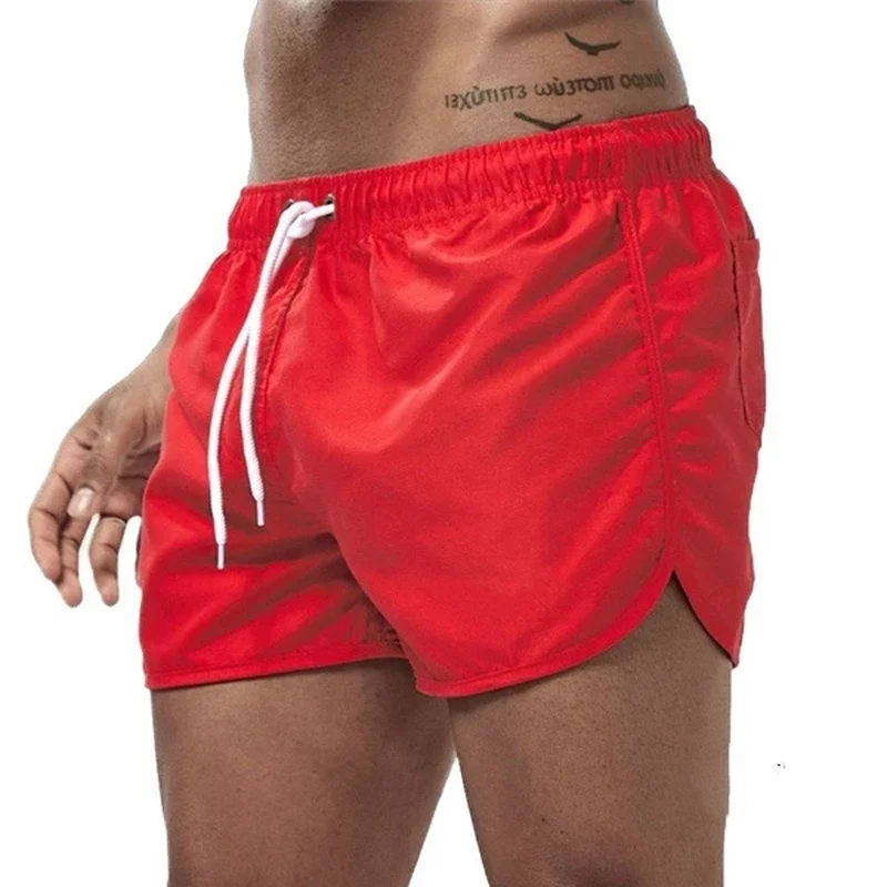 New Men's Swim Shorts Swim Trunks Quick Dry Board Shorts Bathing Suit Breathable Drawstring  for Surfing Beach Summer