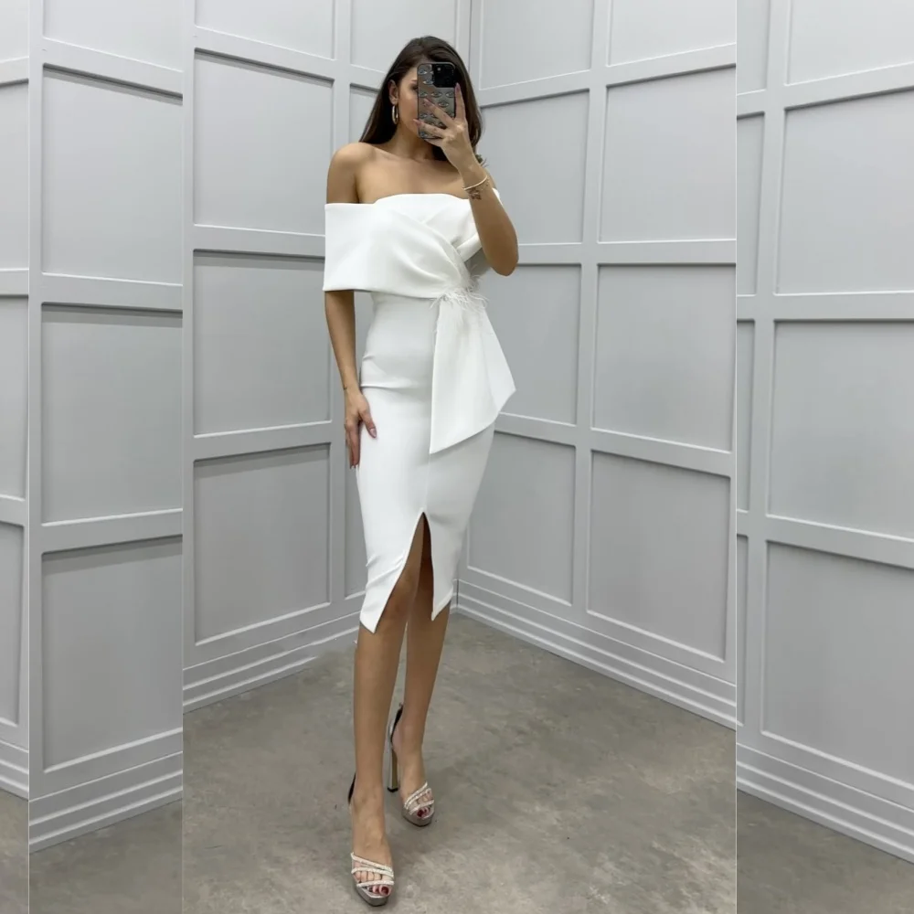 Customized   Jersey Ruched Beach Sheath Poretrait Bespoke Occasion Gown Mini Dresses