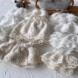 Pure Cotton Embroidery White Lace Lace Accessories Handmade Diy Clothing Skirt Hem Cuffs Cotton Hollow Decorative Lace