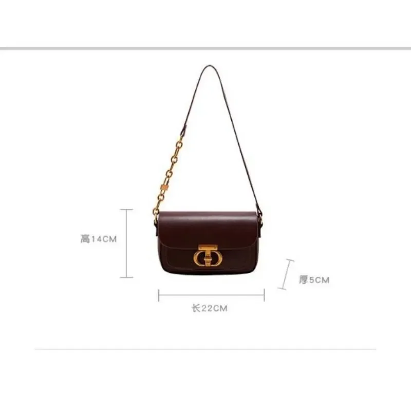 Luxury Women Brand PU Leather Crossbody Bag Retro Chain Metal Letter Lock Flap Messenger Bag High quality Shoulder Bag