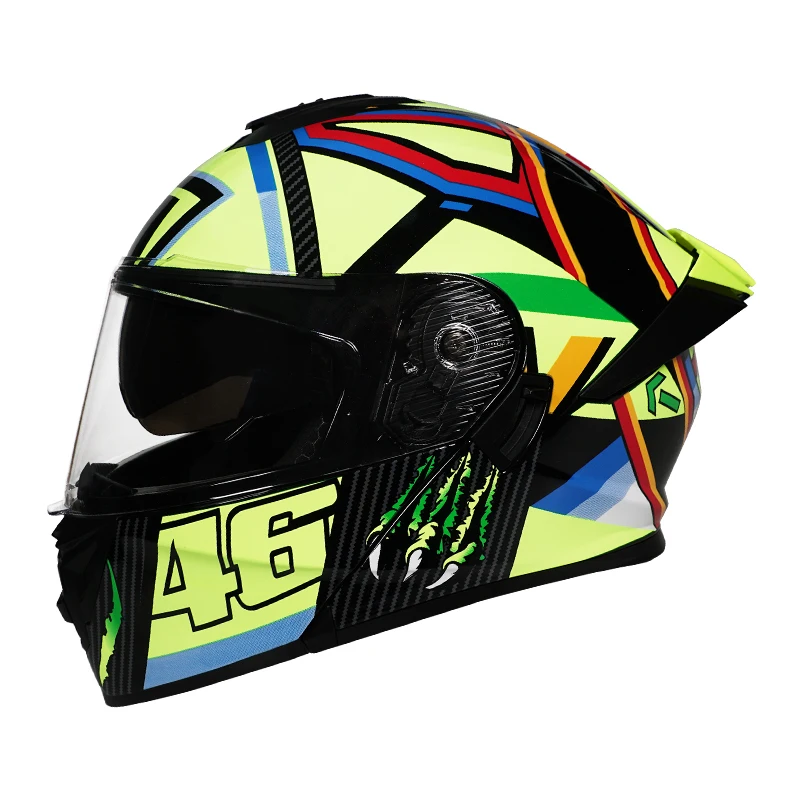 

Personalized off-road motorcycle helmet with winter-protective dual-lens design, stylish and unisex, DOT-certified, ABS material
