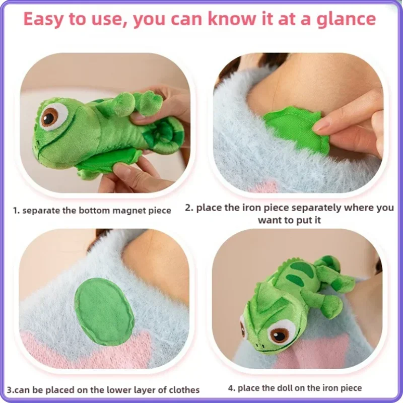 Tt-Bautiful and Vivid Pascal Rapunzel Chameleon Lying Shoulder Plushie Toy Stuffed Doll Plush Toys view 5