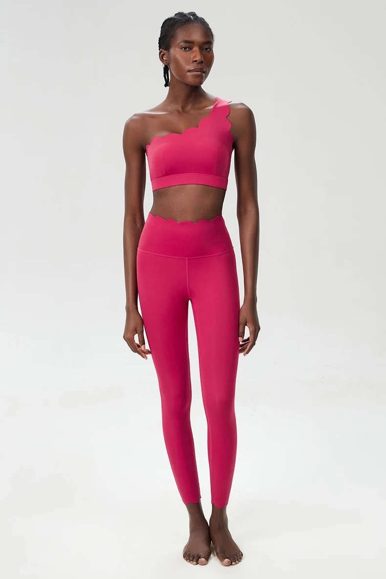 Zweiteiliges Fitness-Yoga-Set für Damen, dehnbar, weich, zum Laufen, Gym-Anzug, atmungsaktiv, schnell trocknend, Sportbekleidung, weiblich, dehnbar, Trainingskleidung – Detail 4