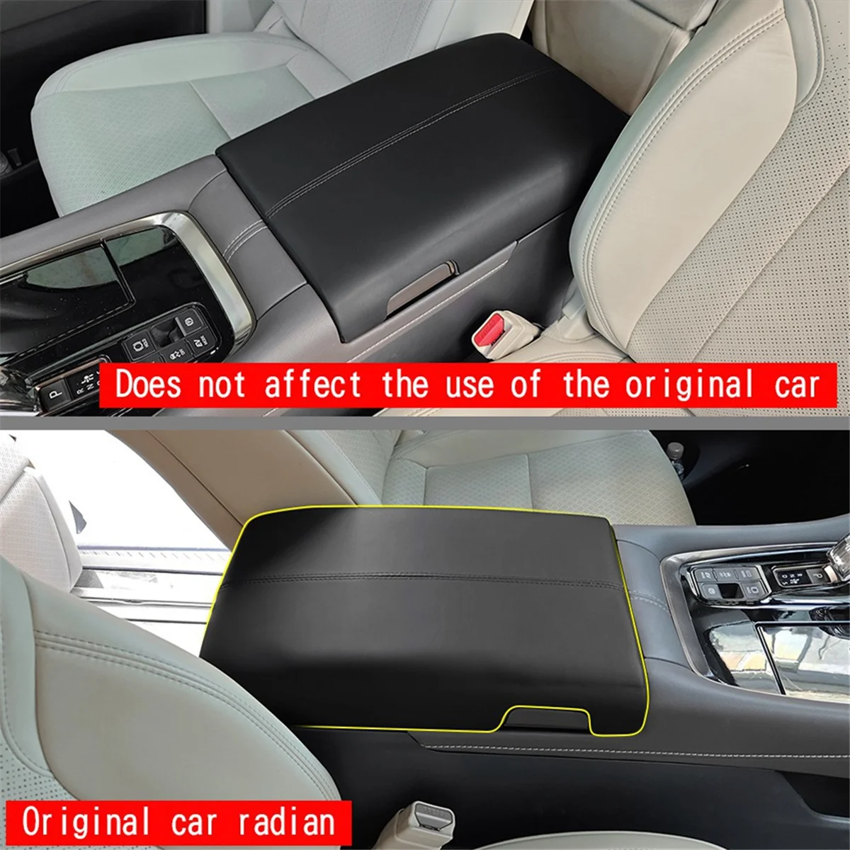 

Better-Car Center Armrest Box Covers Console Box Storage Box Trim Cover for Toyota Alphard/Vellfire 40 Series 2023+ Black
