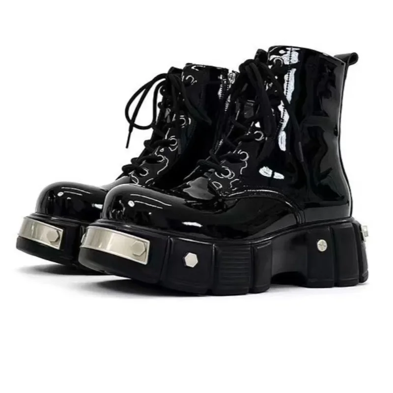 2026 جديد سميك سوليد أسود عالي الجودة/منخفض أعلى أحذية دراجة نارية للرجال ، أحذية دراجة نارية نسائية ، أحذية زوجين حجم 35-45 #1