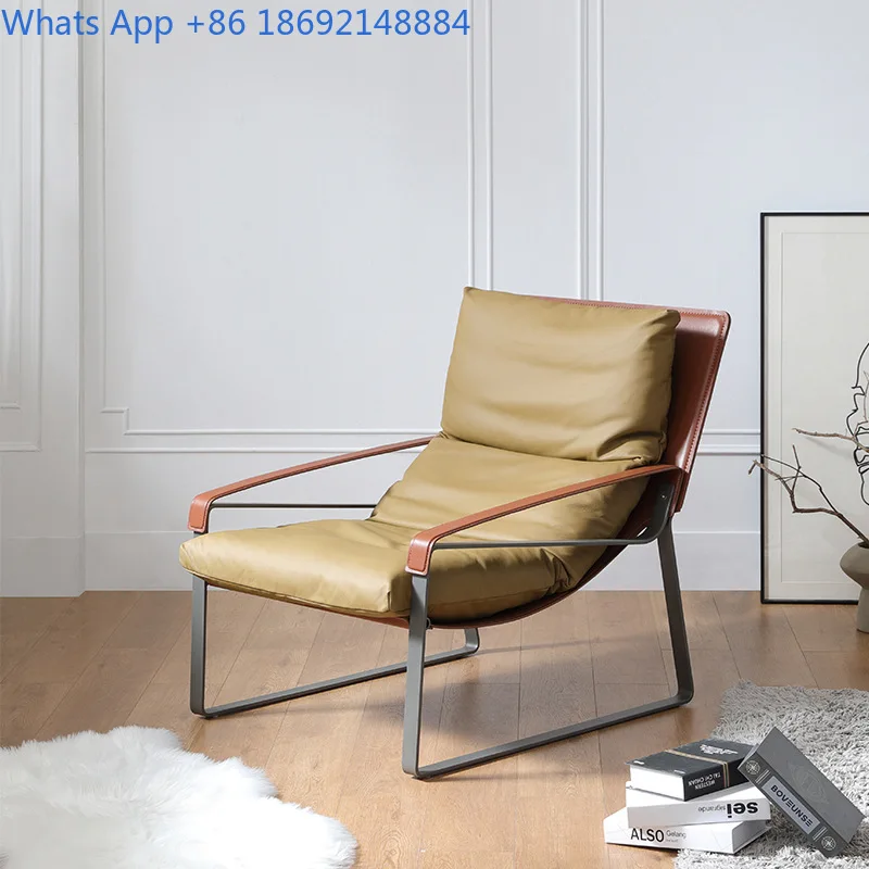 Outdoor Sofa Set Minimalist Waterproof Lounge Chair with Coffee Table Industrial Style Stainless Steel Relaxing Chair