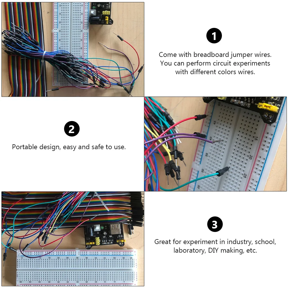 مجموعة اللوح 5 فولت 3.3 فولت أسلاك توصيل معزز لإمداد الطاقة لتقوم بها بنفسك مجموعة أدوات التعلم الإلكترونية لتجربة الدائرة المدرسية