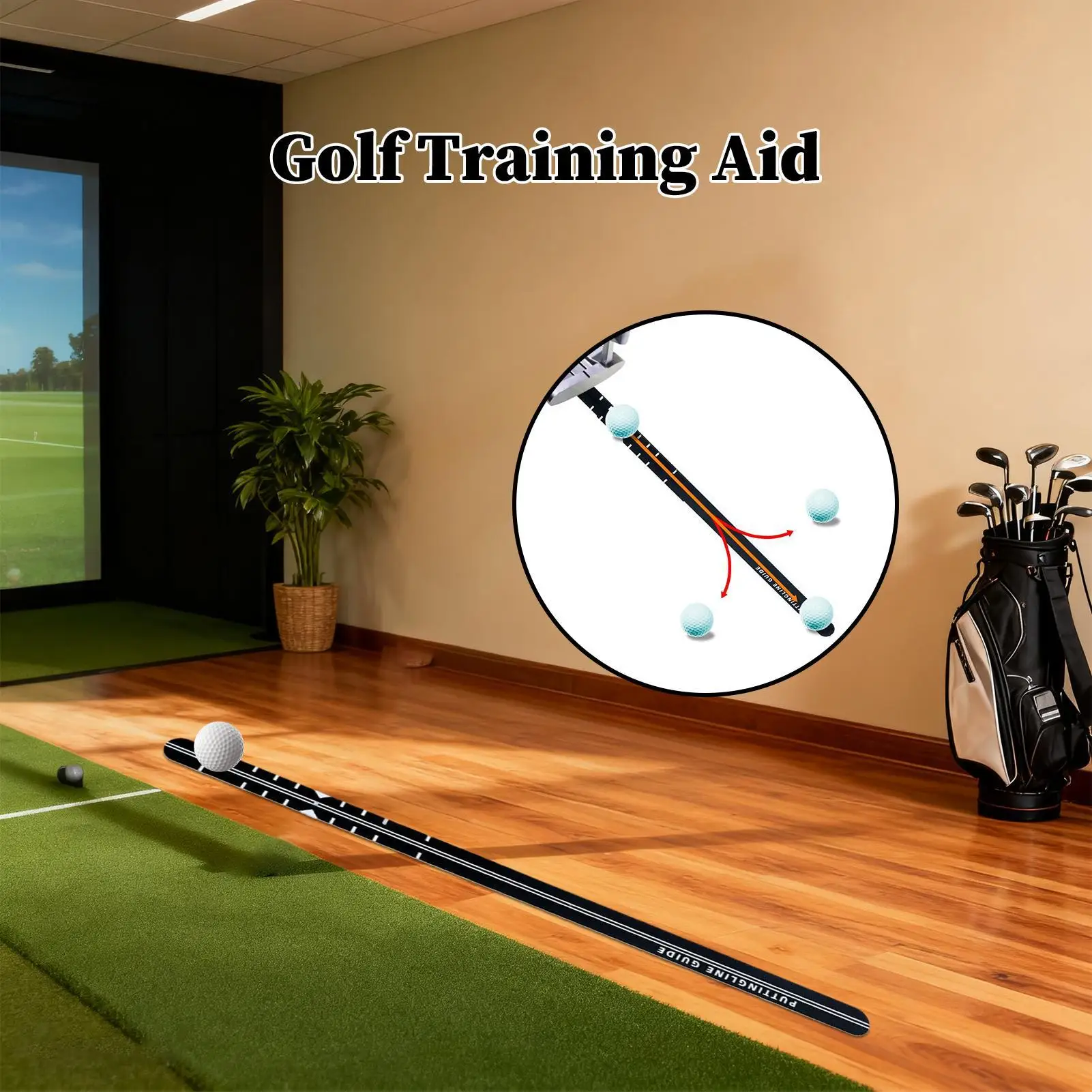 

Помощь для выравнивания гольфа, портативная профессиональная линейка для гольфа, выравнивающая рейка для развития навыков, улучшение игры в помещении и на открытом воздухе