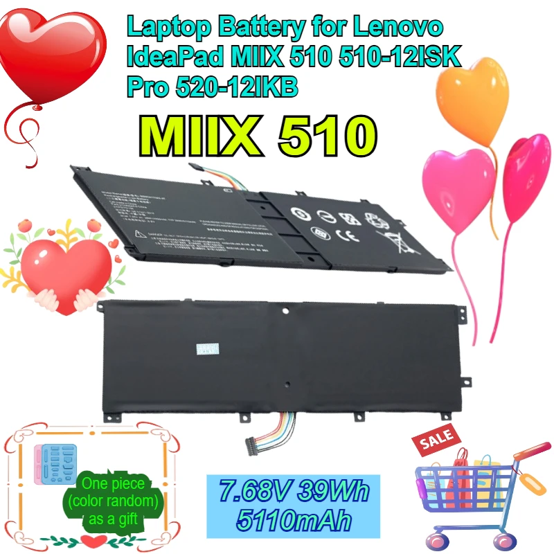 

New Laptop Battery Miix510 for Lenovo IdeaPad 510-12ISK Pro 520-12IKB BSNO4170A5-AT 5B10L68713 Fast Shipping
