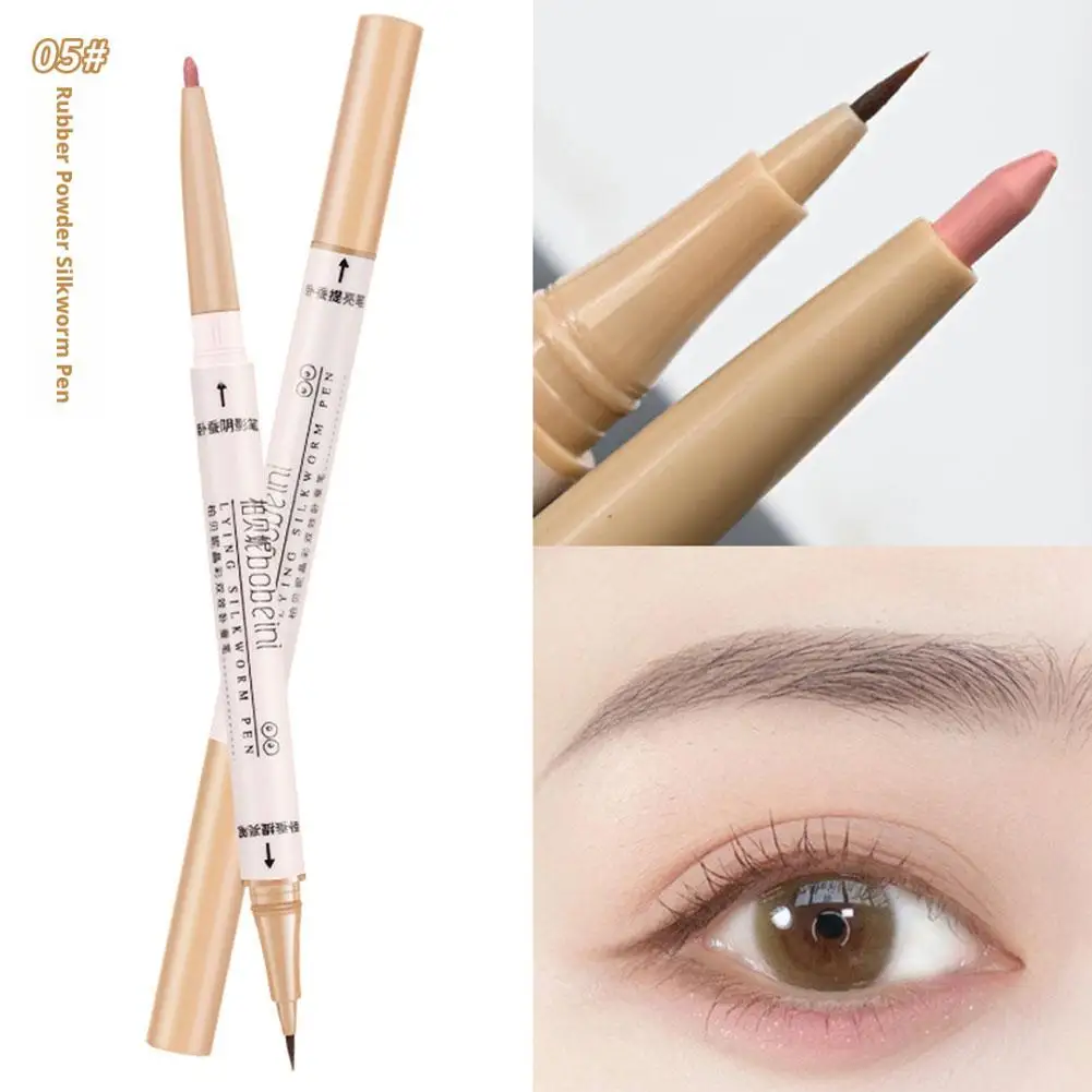 Lápiz Aegyo Sal 2 en 1: resaltador brillante y sombra Natural mate, maquillaje de ojos fácil para estudiantes, potenciador de línea de pestañas inferiores R4M1