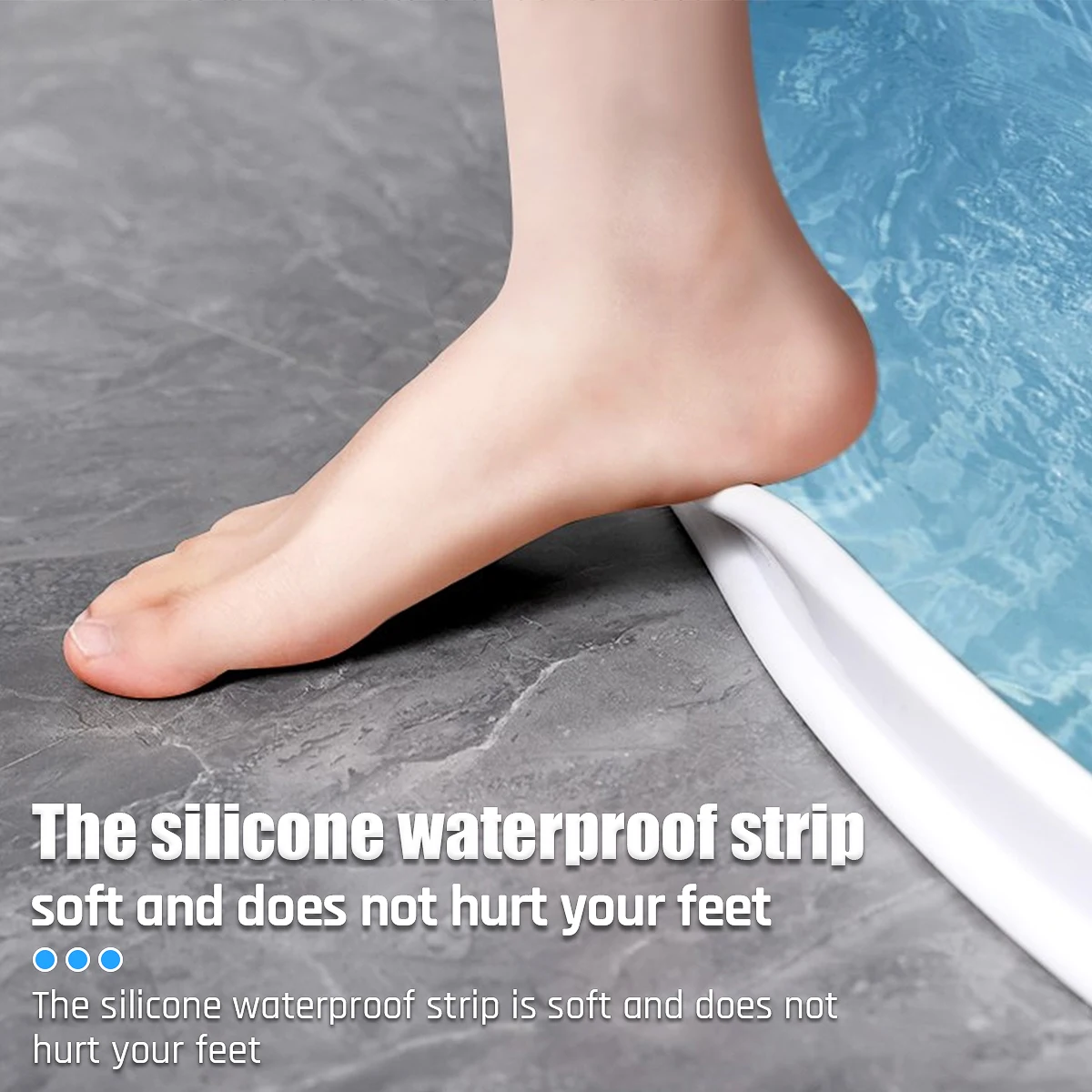 Silicone Shower Barrier Bathroom Water Stopper Shower Non-slip Dry And Wet Separation Flood Barrier Door Bottom Sealing Strip