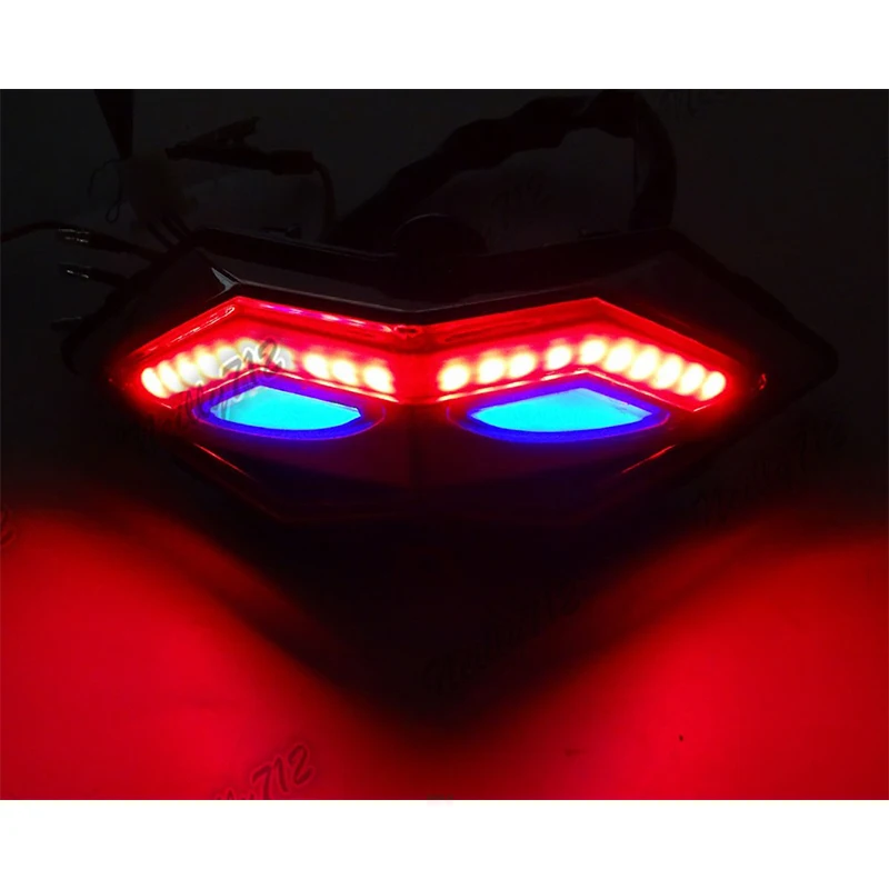 waase Rear Taillight Tail Brake Turn Signals Integrated Led Light Blue Eyes For 2013 2014 2015-2017 Kawasaki Ninja 250 300 EX300
