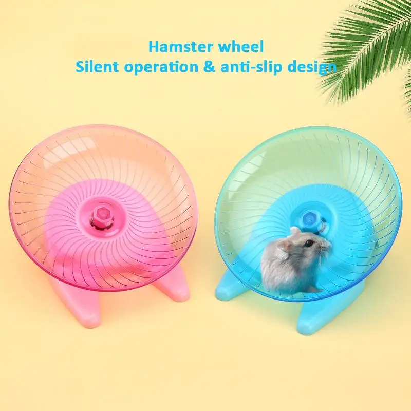 

Pet Hamster Running Wheel Mute Flying Saucer Steel Axles Wheel Mouse Running Disc Toys Cage Small Animal Hamster Accessories