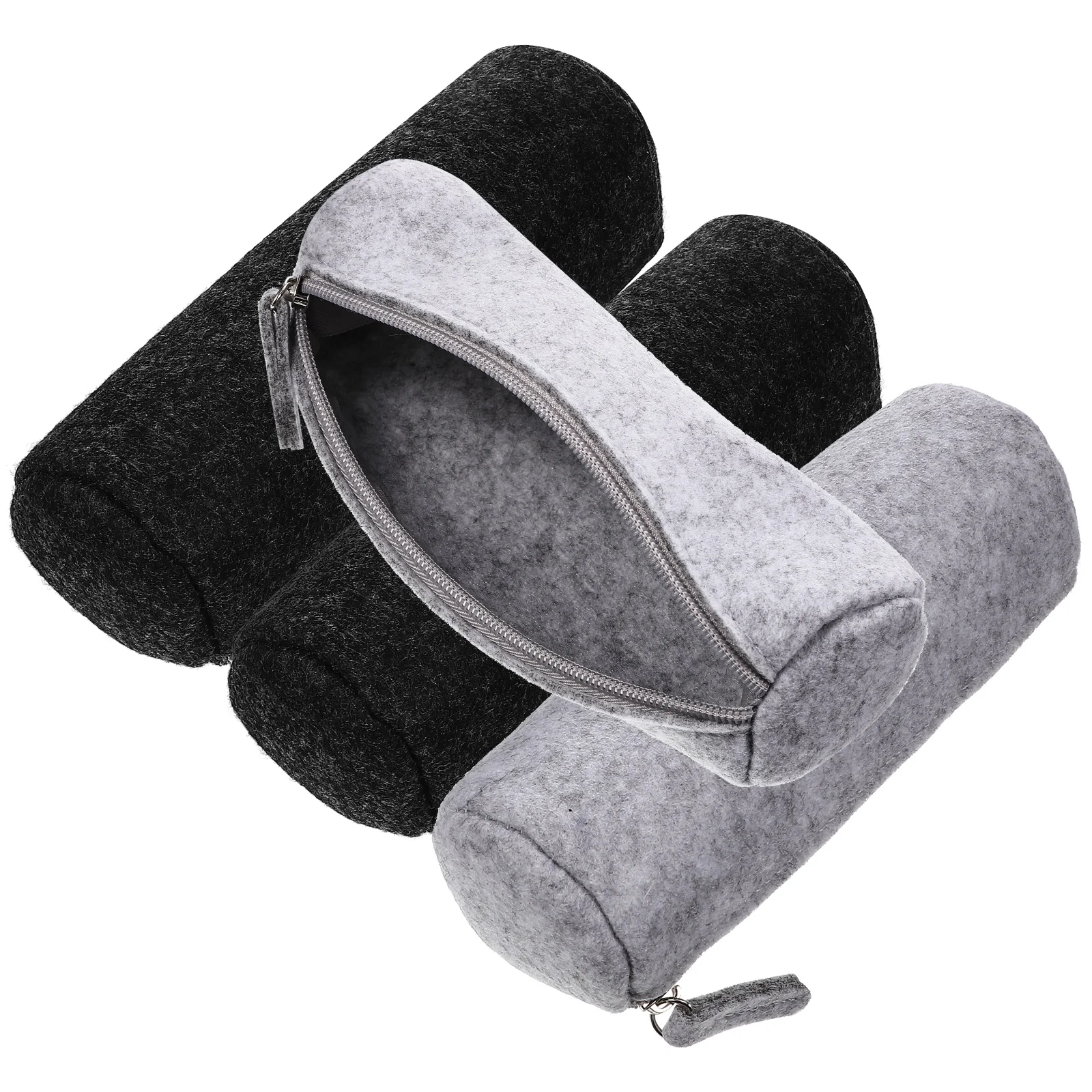 Large Capacity Pencil Pouch Felt Case Storage Bags Zipper Stationery Multi-function Organizer