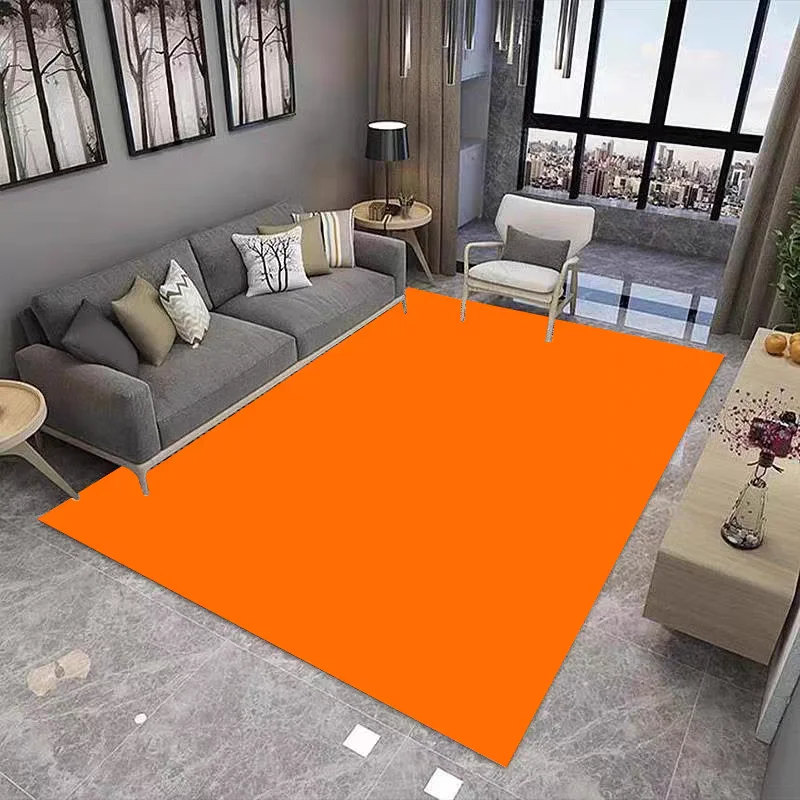 Simple Solid Color Living Room Carpet Coffee Table Carpet Internet Celebrity Live Broadcast Room Orange Carpet Store Photo Mat