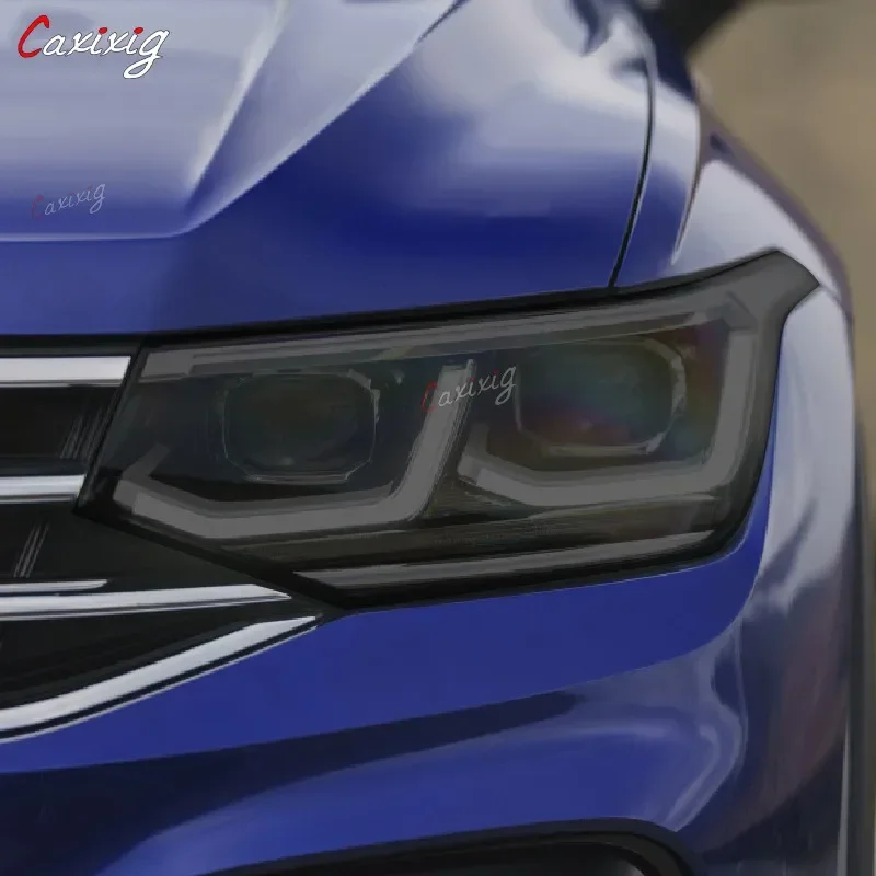 

For Volkswagen VW Tiguan R Line Facelift 2020 2021 Car Headlight Protective Tint Film Smoke Black Transparent TPU Light Sticker