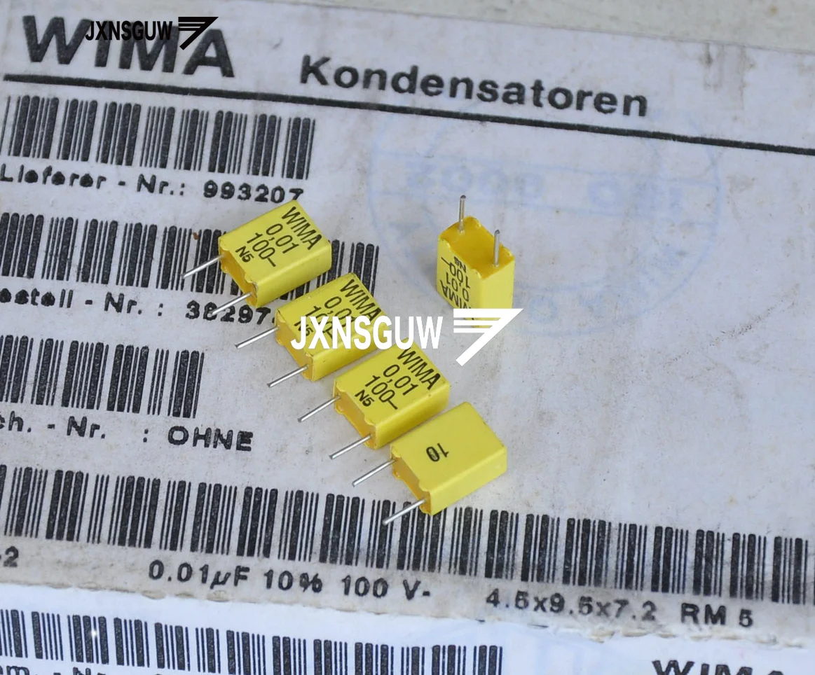 10PCS Original WIMA 0.01UF100V P5MM Film capacitor 103/100V Electrolytic Capacitor 0.01UF 100VDC 10NF 103 Yellow