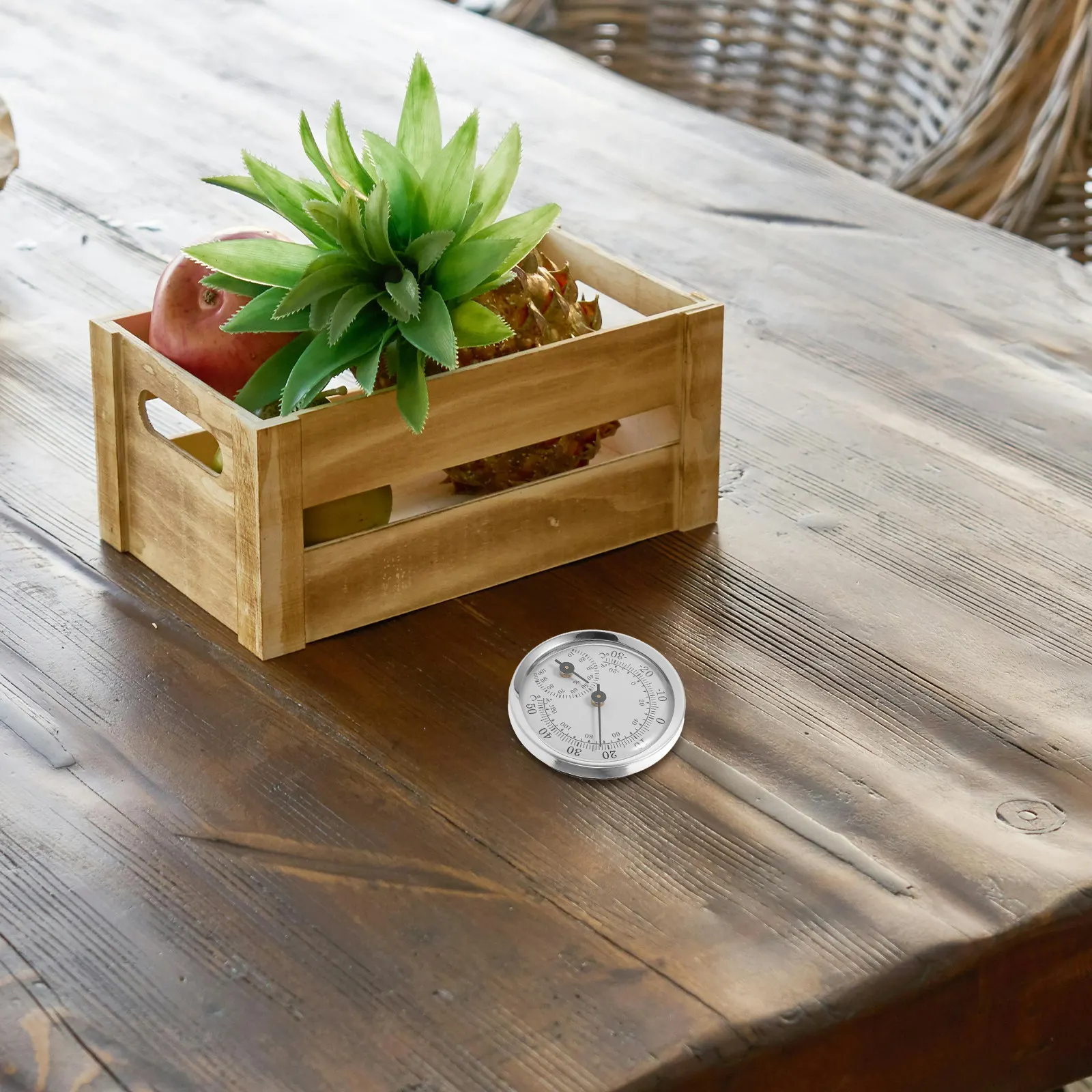 Mini Thermohygrometer White Plastic Digital Temperature and Humidity Meter for Cigar Humidor Greenhouse Office Home Indoor Use