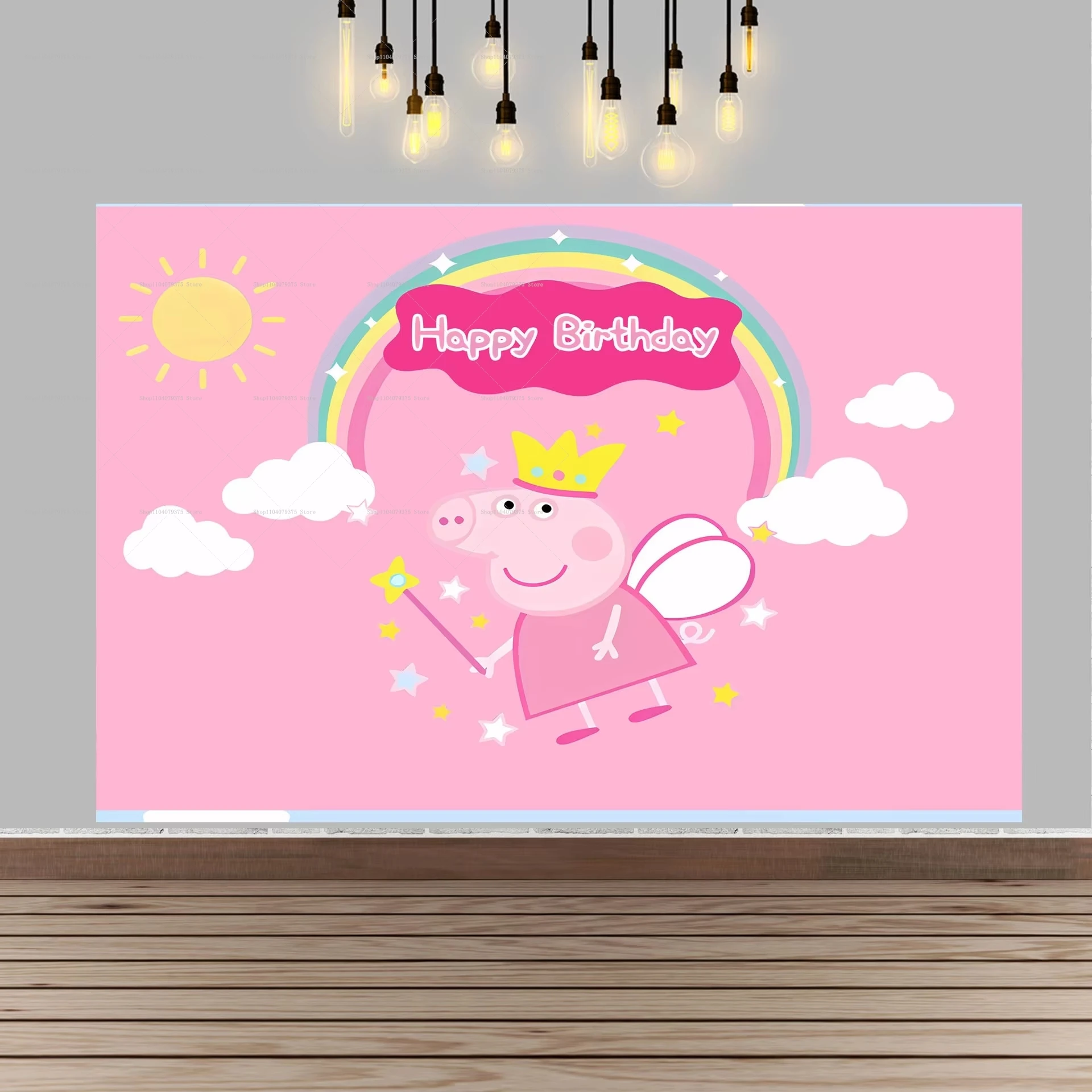 Fondo fotográfico de Feliz Cumpleaños de Peppa Pig, perfecto para fiestas infantiles, reuniones y pancartas de celebración de cumpleaños