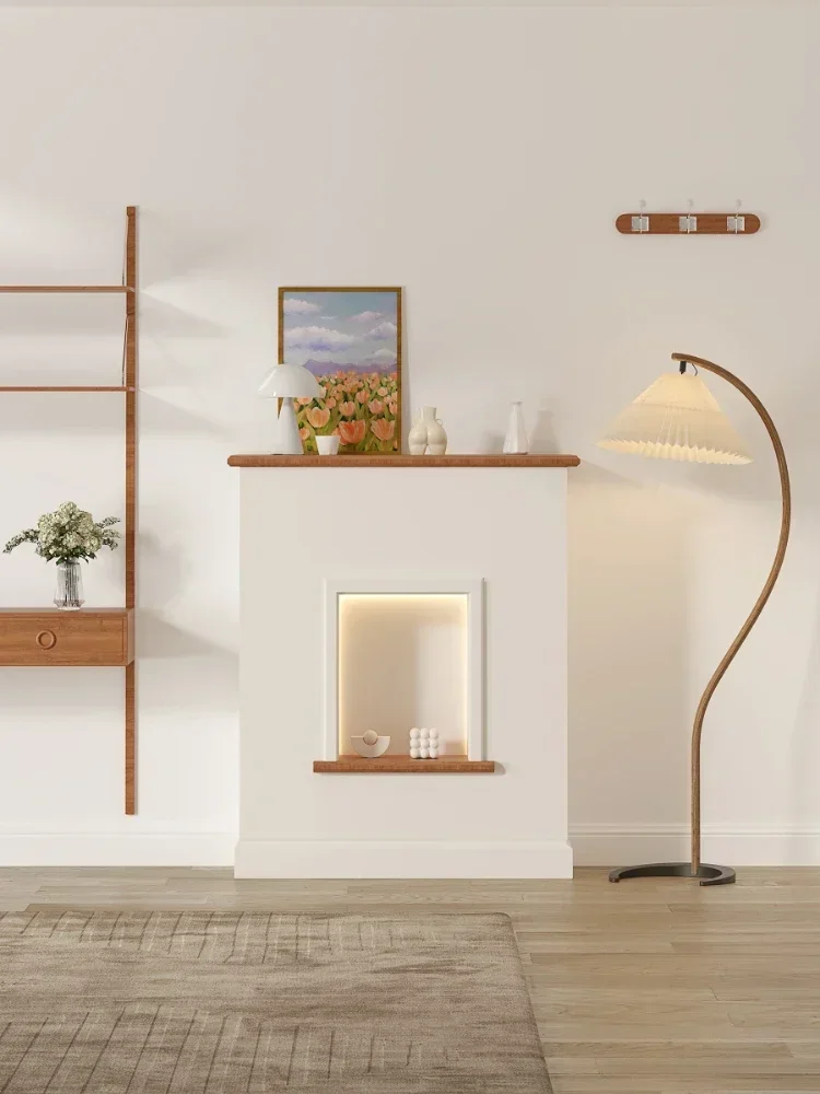 Simple Log Entrance Cabinet Fireplace Cabinet Storage Living Room Decoration Cabinet