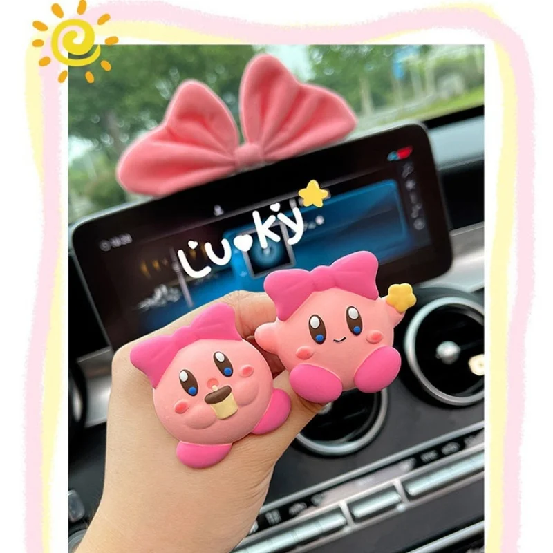 Cartoon Kirby Car Perfume Cars Air Outlet Aromatherapy Decoration Kawaii Auto Ornament  Fragrance Fragrant Stone Ornament Gifts