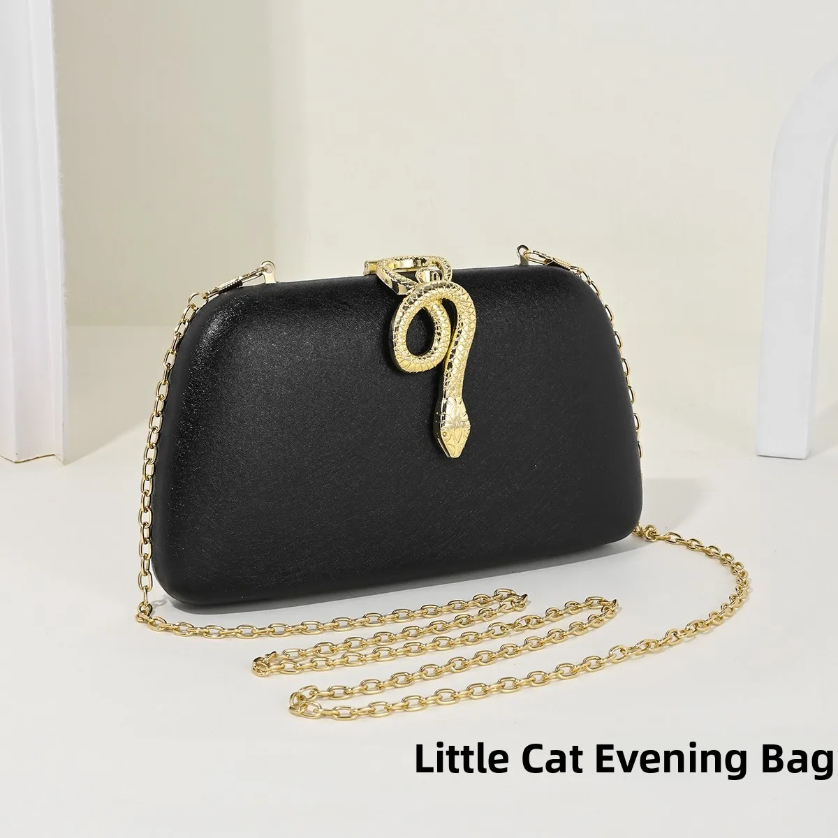 

2025 Новая металлическая сумка в форме змеи, банкетная сумка через плечо с цепочкой, модная уникальная вечерняя сукня, клатч