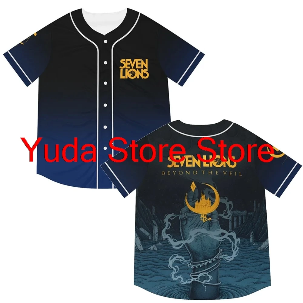 

Seven Lions Merch Beyond The Veil Baseball Jersey Men/Women Casual Thin button Baseball uniform Oil Slick Custom Baseball Jersey