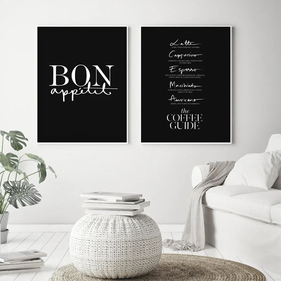 Bon appetite posters e impressões cozinha francesa arte decoração minimalismo para sala de jantar tipografia cartaz café guia fotos parede