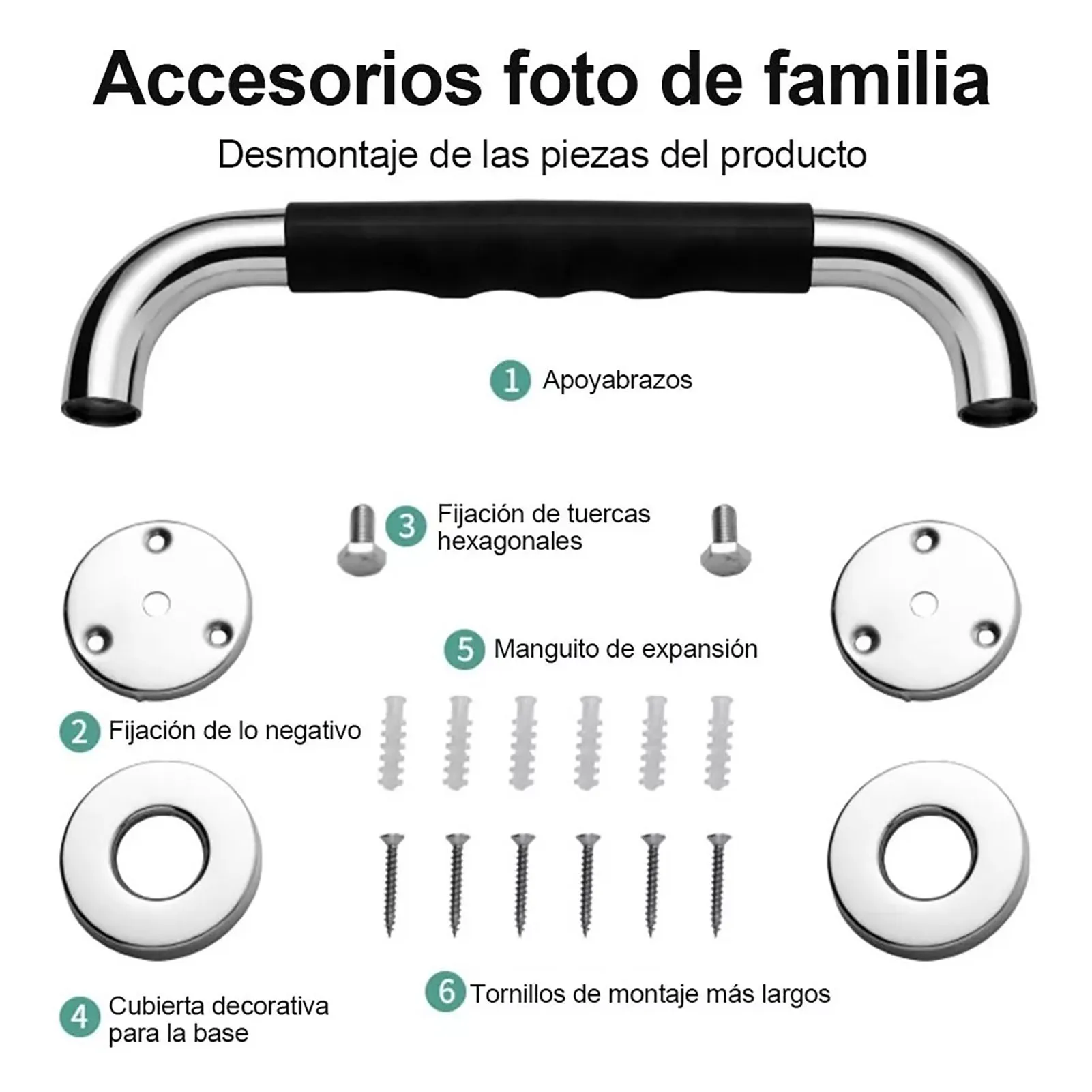 Shower Grab Bar 304 Stainless Steel Silicone Anti Slip Bathtub Handle for Elderly Senior Handicap Pregnant Women Shower Grab Bar