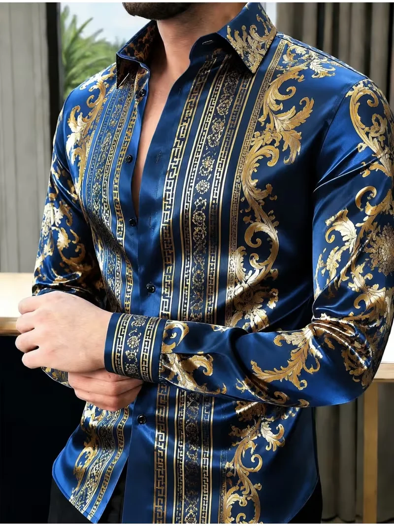 New Spliced Long Sleeved Shirt With Black And White Diamond Shaped Fishbone Totem 3D Printed Slim Fit men's Top