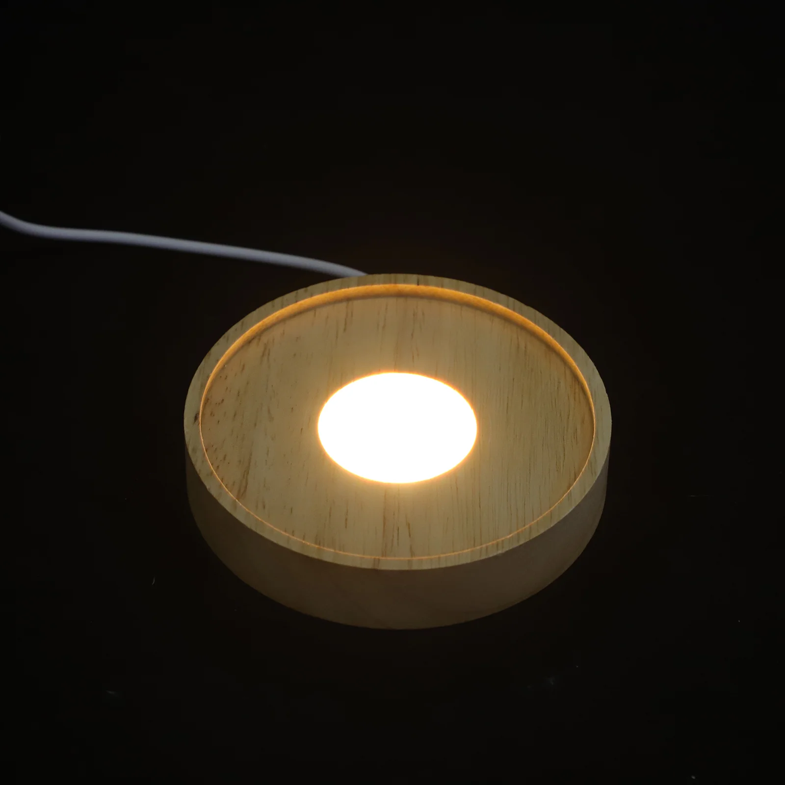 LED Luminous Base Table Decor USB Lamp Lights Display Glowing Crystal Ball Holder Lighting