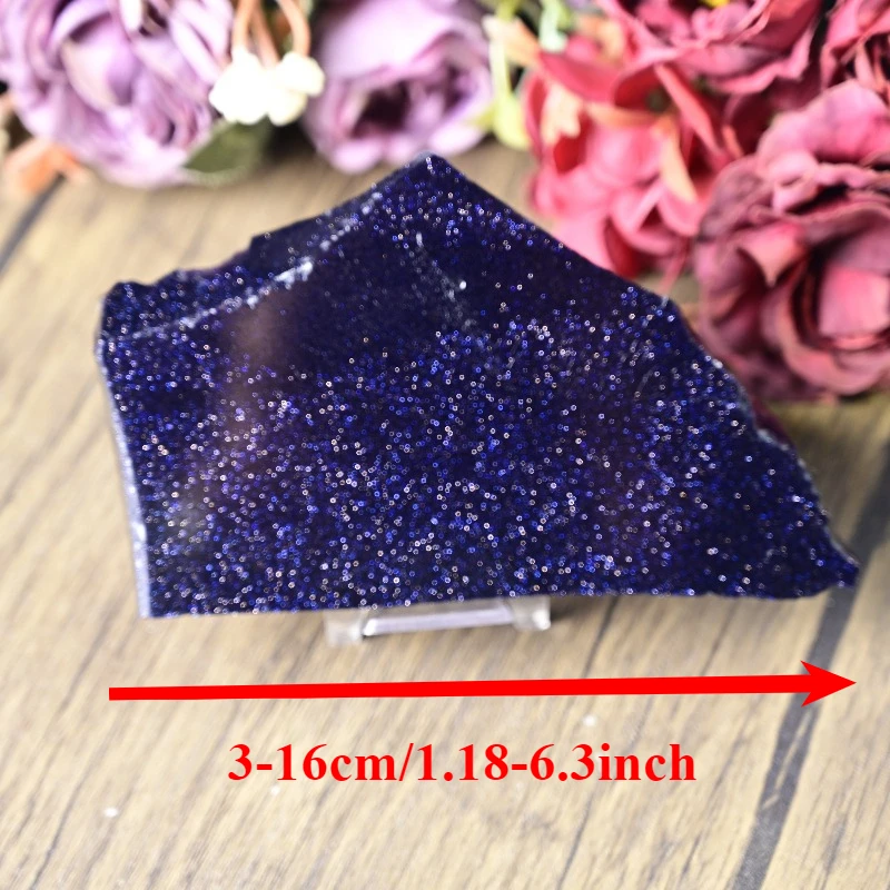 1pc 50-300g Blue Sandstone Stone slice- Navy Blue with sparkle texture, irregular Slices for home decoration