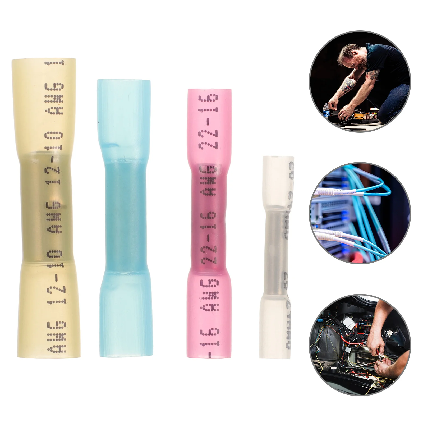 

50Pcs Heat Shrink Terminal Connectors Waterproof Wire Connectors for Boat Motorcycle Stereo Electrical Connections Crimp Kit