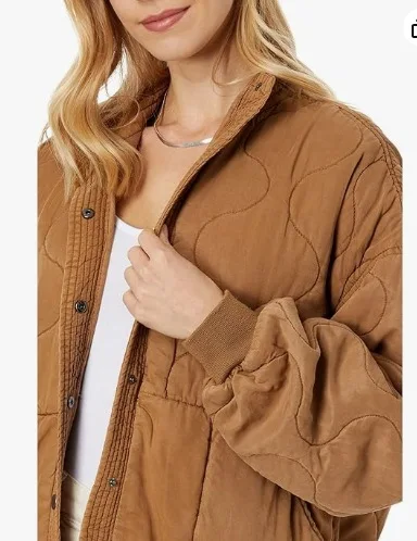 Autumn and Winter Women's Shoulder Down Quilted Loose Casual Patchwork Button Cotton Jacket