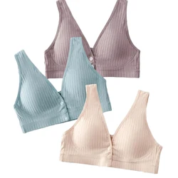 Soft Wire Free Nursing Bra Cotton Breastfeeding Maternity Suckling Button Brassiere for Pregnant Women Underwear Clothing