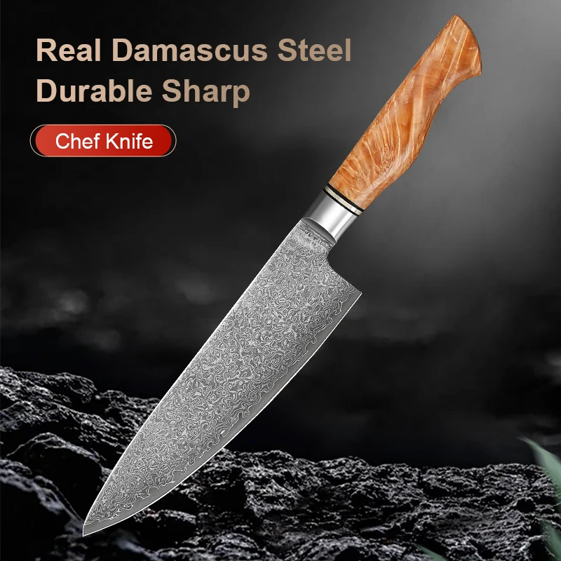 

67-layers Damascus VG10 Steel Kitchen Knife 8inch Chef Knife Super sharp vegetable cutting knife Pro Cleaver Kitchen Sharp Knife