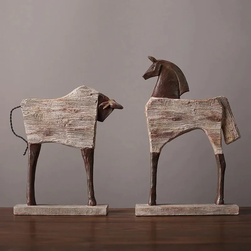 b-m-creative-resin-ornaments-the-horse-horse-simulated-animal-sculpture-wood-grain-road-hanmade-arts-crafts-decorative-figurines