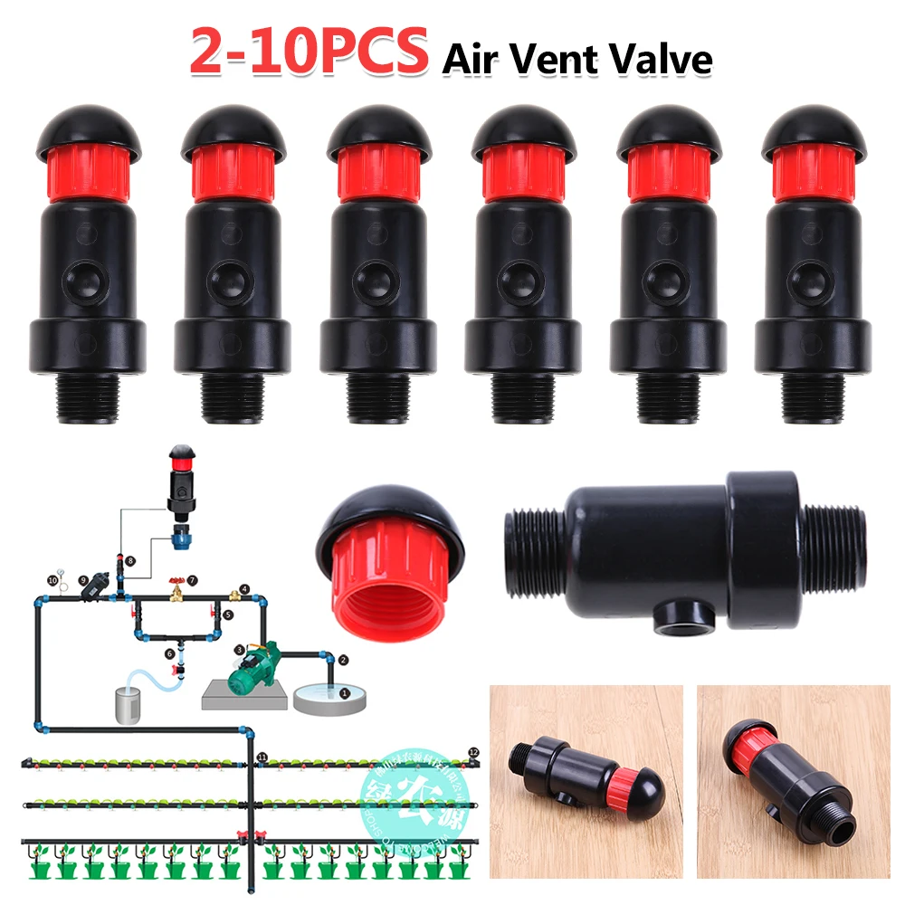 2-10PC 3/4inch Water Pipe Valve BSPT External Thread Mini Water Pipe Joint Fitting Plastic Gardening Tool Irrigation Device Tool