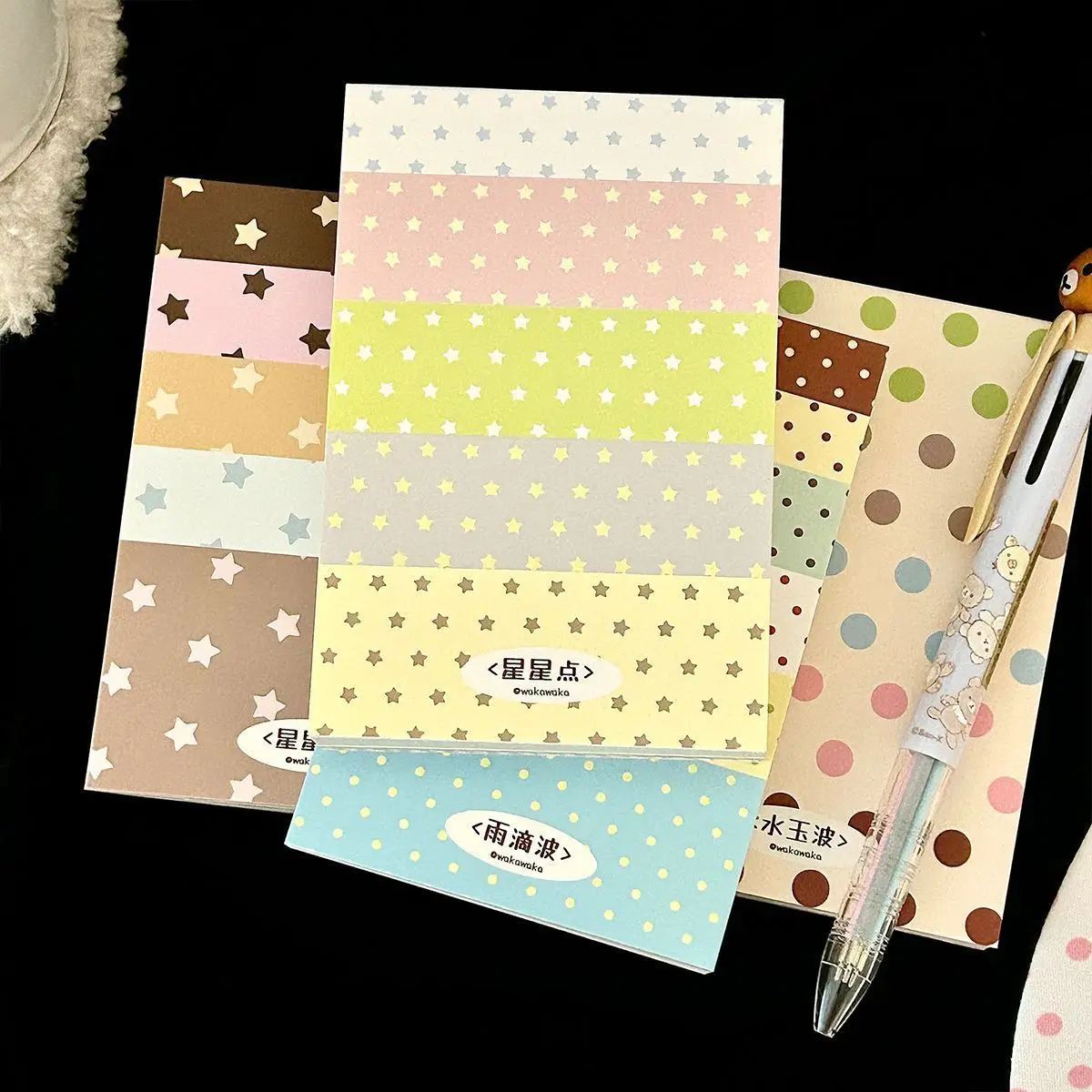 100 Blatt A7 Polka Dot Notizbuch, doppelseitig, zerreißbar, Scrapbook-Aufkleber, DIY, Tagebuch, Lernmaterialien, Hintergrundpapier – Detail 2