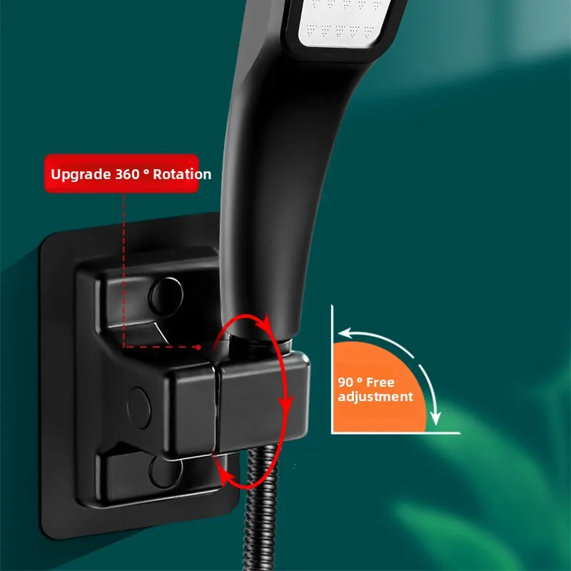 Non-punching Shower Bracket Shower Head Holder Bathroom Rain Hanging Seat Adjustable Flower Drying Wall Base Bracket