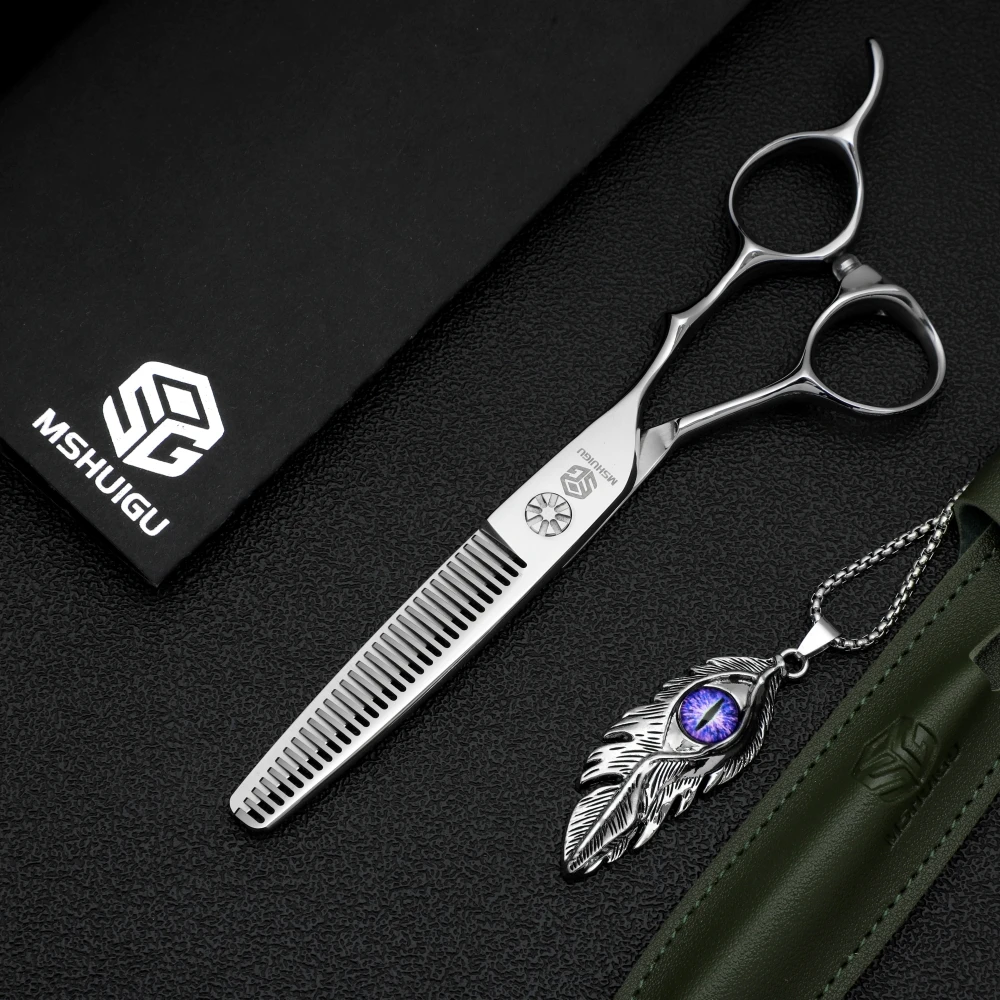 

MSHUIGU профессиональные парикмахерские филировочные ножницы несколько размеров 440C 6/6,5/6,8 дюйма салонные ножницы для волос расческа ожерелье аксессуары