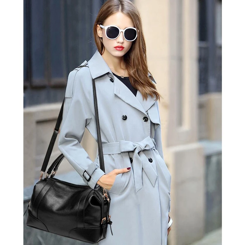 Soft Leather Women Handbags Elegant Ladies Shoulder Bag Vintage Female Messenger Bag Large Capacity Casual Tote Bolsa Feminina