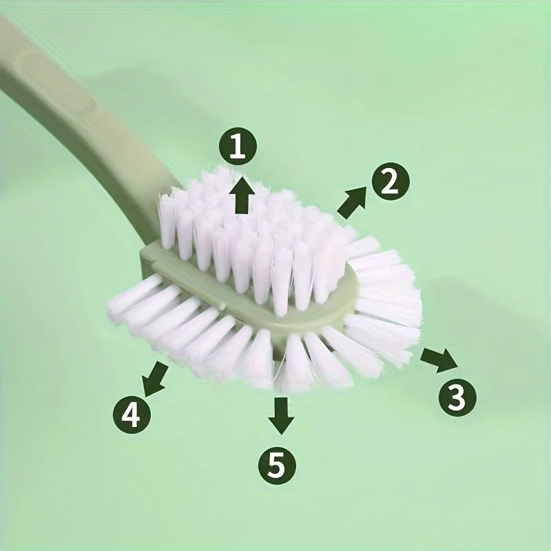 1A multi-angle shoe brush in a set， Light green polyester fiber，Multifunctional tools are suitable for laundry and shoe cleanin