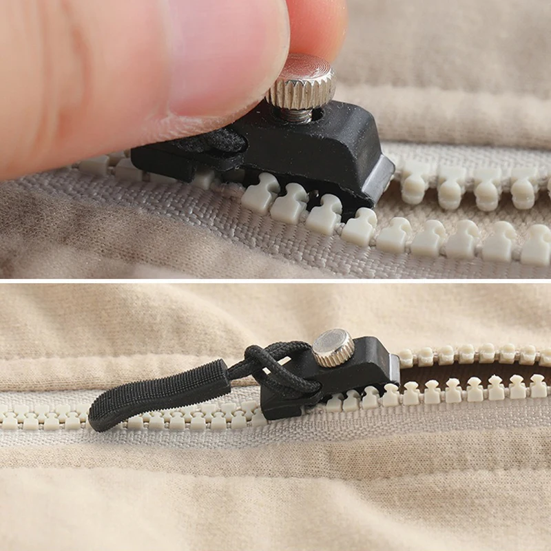 5 Buah Set Pengganti DIY Penarik Ritsleting Logam Universal untuk Pakaian dan Koper