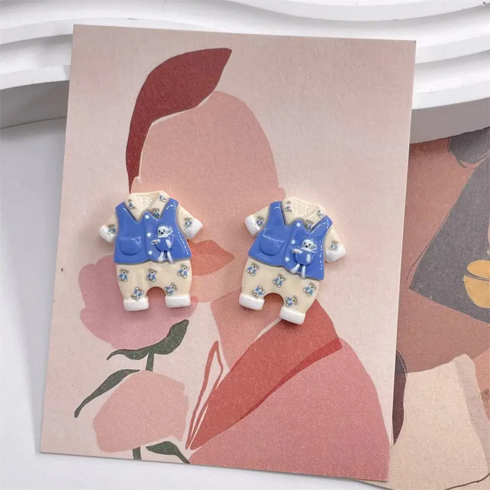 Bemalte Harz Kawaii Cartoon Baby Kleidung Flatback Cabochons Harz Teile Handwerk Artikel 5PCS Scrapbook DIY Dekor Zubehör – Detail 9