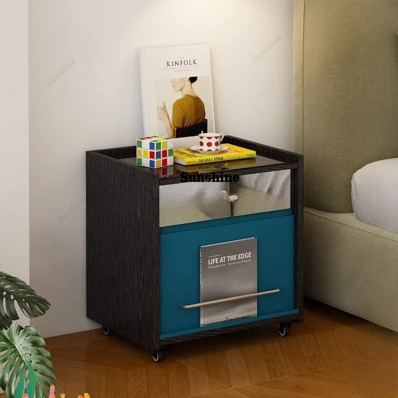 

Vintage Storage Easy Cart Silent Spinner Wheel Solid Wood Custom Bedside Table